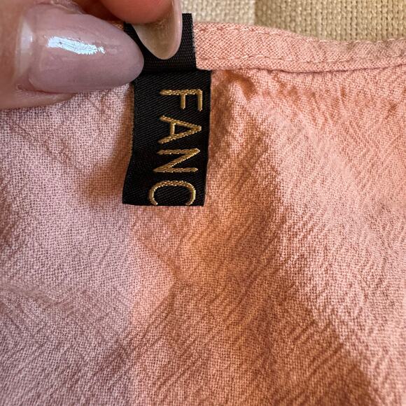 Fancyinn 2-Piece Summer Set | Pink Ruffle Crop Top & Side Slit Wide Leg Pants-M - Picture 7 of 10